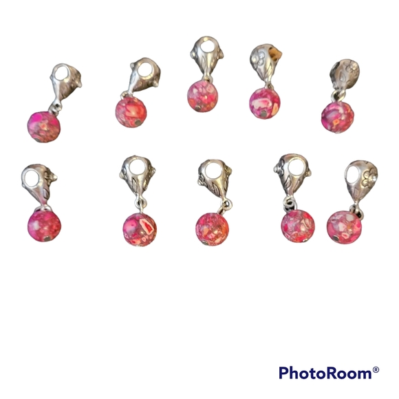 NEW- 10 Purple and Pink Large Hole European Beads - Picture 4 of 5